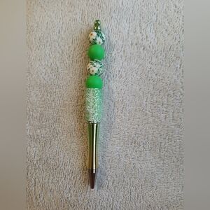 Green Beaded Glitter Ballpoint Pen